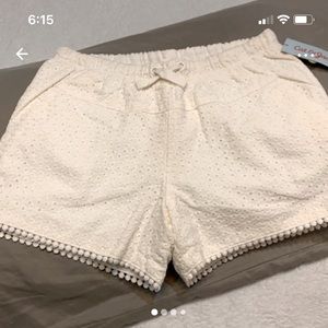 NWT girl’s white eyelet shorts